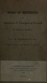 Books of reference for students and teachers of French, a critical survey_cover