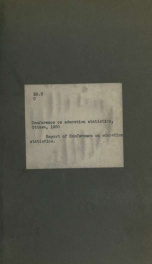 Report of conference on education statistics. Between representatives of the dominion and provincial governments, held at the Parliament buildings, Ottawa, on Wednesday and Thursday, October 27 and 28, 1920_cover