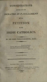 Considerations arising from the debates in Parliament on the petition of the Irish Catholics_cover