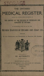 The Published Ontario medical register 1907_cover