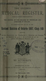 The Published Ontario medical register 1892_cover