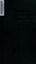 Canadian municipal statistics, January, 1914_cover