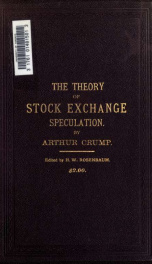 Theory of stock exchange speculation;_cover