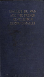 Mallet du Pan and the French revolution_cover