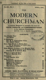 The Modern churchman 12, no.1_cover