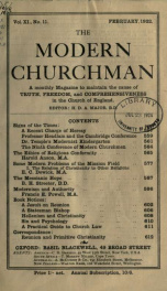 The Modern churchman 11, no.11_cover