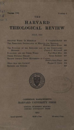 The Harvard theological review 8, no.3_cover