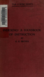 Indexing : a handbook of instruction_cover