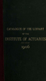 Catalogue of the Library of the Institute of Actuaries_cover
