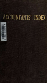 Accountants' index; a bibliography of accounting literature to December, 1920_cover