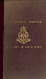 Catalogue of the Library of the Royal Colonial Institute, 1886_cover