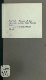 List of publications of the Museum of the American Indian, Heye Foundations_cover