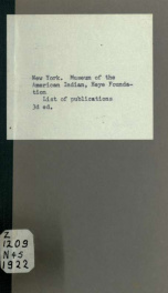 List of publications of the Museum of the American Indian, Heye Foundation_cover