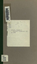 Habitual Drunkards' Act of 1879, with an account of a visit to the American Inebriate Homes, February 2, 1880; a paper read before the Social Science Association_cover