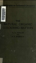 The natural organic colouring matters_cover