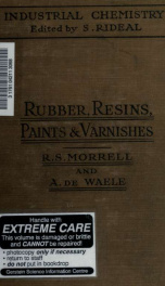 Rubber, resins, paints and varnishes_cover