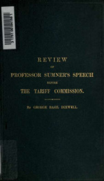 Review of Professor Sumner's speech before the tariff commission_cover