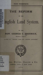 The reform of the English land system_cover