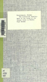 The historical development of the forms of the future tense in Middle High German_cover