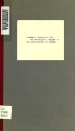 The teaching of English in the universities of England. With a note in comment on the article_cover