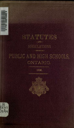 Acts relating to the Education Department, public and high schools and truancy, Ontario, 1896_cover