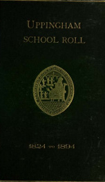 Uppingham school roll, 1824-1894_cover