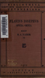 Flavii Iosephi Opera omnia. Post Immanuelem Bekkerum recognovit Samuel Adrianus Naber 6_cover