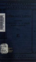 Anthologia latina sive poesis latinae supplementum, ediderunt Franciscus Buecheler et Alexander Riese 2, pt.3_cover