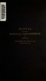 Manual for the Medical Department, United States Army [and corrections and additions], 1916. Corrected to June 15, 1918 (Changes Nos. 1 to 8)_cover