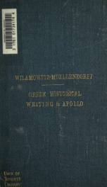 Greek historical writing; and, Apollo, two lectures delivered before the University of Oxford, June 3 and 4, 1908_cover
